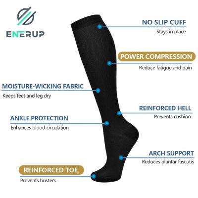 China XL Black Knee High Compression Socks Help Plantar Fasciitis Customized for sale