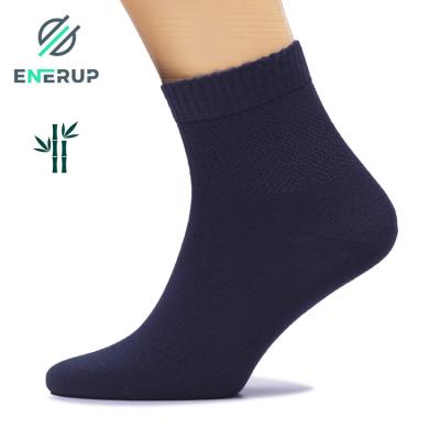 China Enerup 74% Rayon Bamboo Cotton Socks Black Mid Calf Socks for sale