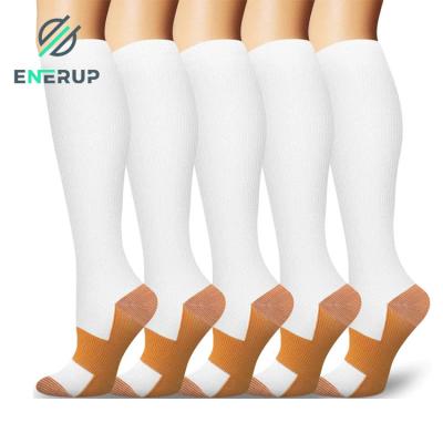 China S M Copper Fit Unisex Compression Sock 15-20mmhg Copper Fit Socks White for sale