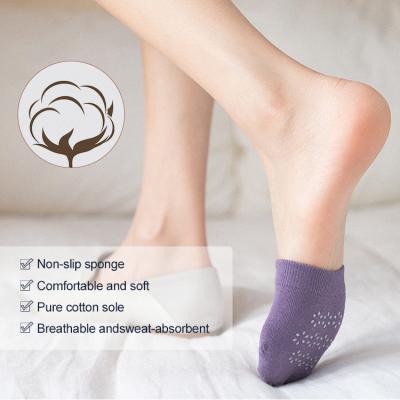 China Pies púrpuras que cubren los calcetines que cubren calcetines inconsútiles del tobillo de los dedos del pie solamente medios en venta