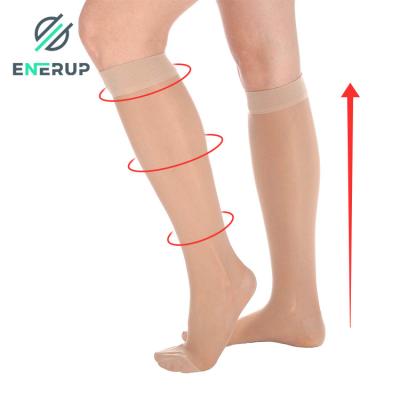 China Varicose Transparent Compression Stockings 20 30 Mmhg Support Knee Highs for sale