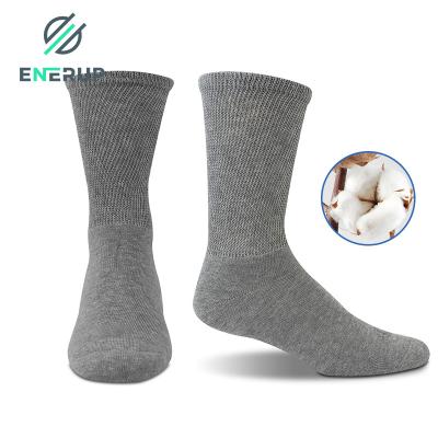 China Mid Calf Loose Fit Diabetic Socks 90% Cotton 10% Nylon Crew Socks for sale