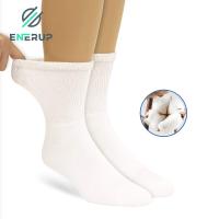 China Mid Calf Mens Loose Fit Diabetic Socks 90% Cotton 10% Nylon Diabetic Ankle Socks for sale