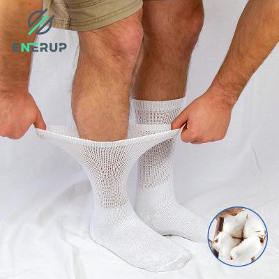 China Antibacterial Cotton Diabetic Socks Toe Loose Socks White Black for sale