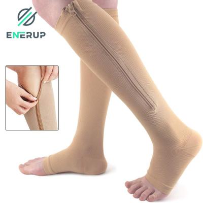 China Open Toe Medical Compression Socks 15mmHg Surgical Stockings With Zips for sale