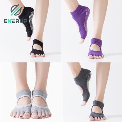 China Cinco medios calcetines del separador de Toe Yoga Socks Yoga Toe de los fingeres en venta