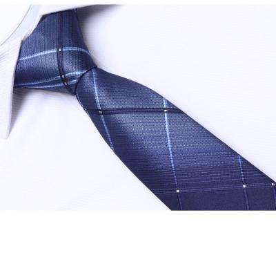 China Fashion 100% Silk Necktie Navy Blue Stripe  Business Neck  Ties for sale
