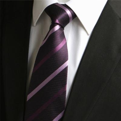 China Customized Company Logo Men's Neck Tie  Fashion Neckties Italian Silk Fancy Stripe Ties for sale