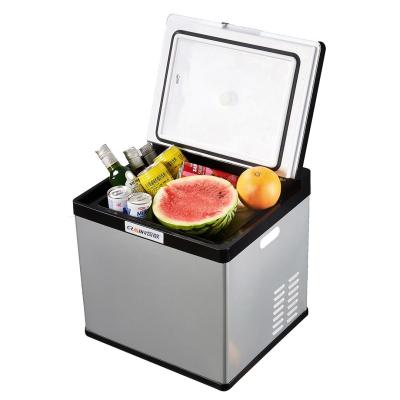 China 28L Portable Car Cooler Fridge With Trolley Handle And Anti - Vibration Design for sale