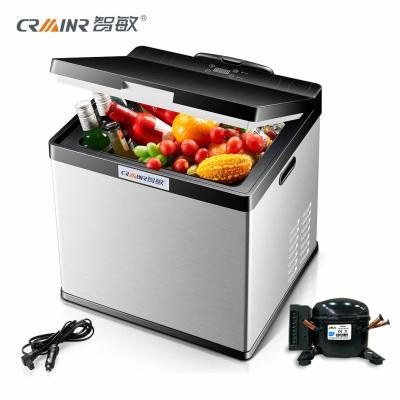 China Durable 12V 24V DC Mini Car Refrigerator With Electronic Temperature Control for sale