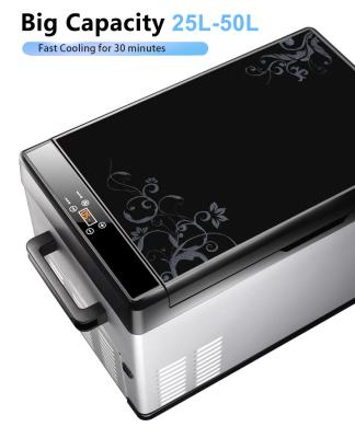 China 12V 24V 45W Small Car Fridge Freezer Box Type With LCD Touch Screen for sale