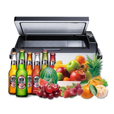 China Durable Mini Car Refrigerator With Tempered Glass And Steel Housing for sale