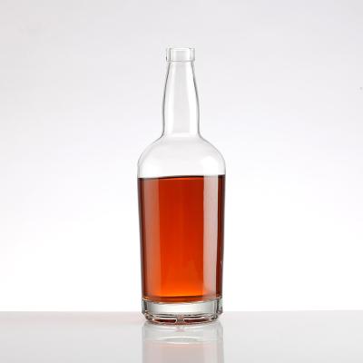 China High Weight Square Clear Glass Bottle For Vodka Whiskey Rum Gin 250ml 500ml for sale
