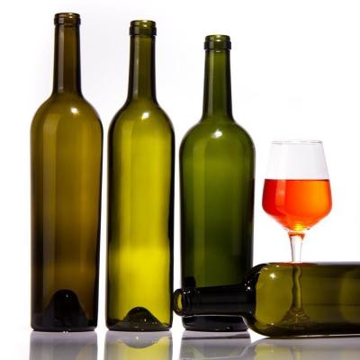 China Empty Dark Antique Green Vodka Burgundy Red Wine Glass Bottle 375ml 750ml for Beverage for sale