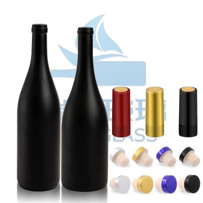 China Custom Black Matte Glass Olive Oil Bottle with Lid 500ml 750ml 1L Durable and Stylish for sale