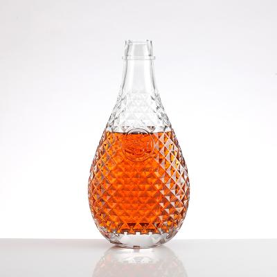 China Fancy Clear 500ml 700ml 750ml Wine Glass Bottle for Spirits Vodka Gin Rum Liquor Whisky for sale