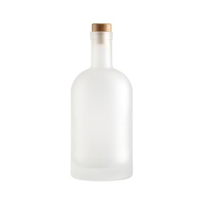 China Frost Empty Cylinder 700 ml 500 ml Vodka Wine Glass Bottle with Customize Sealing Type for sale