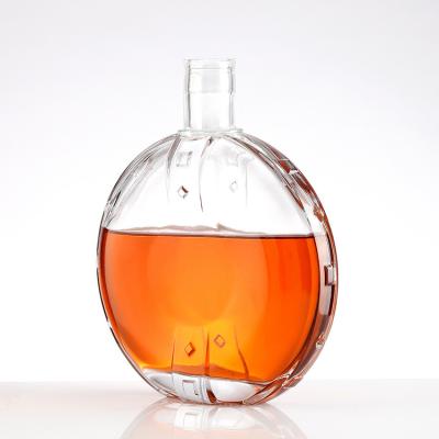 China Hot Stamping Surface Handling 700ml 750 Ml Luxury Brandy Glass Bottle Spirits Bottle for sale