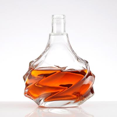China 200ml 375ml 500ml 700ml 750ml Glass Bottle for Frosting Wine Liquor Whisky Vodka Brandy for sale