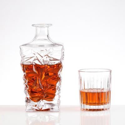 China Round Square Glass Bottles for Bourbon Whiskey Sherry Kirs Custom Make Hot Discounted for sale