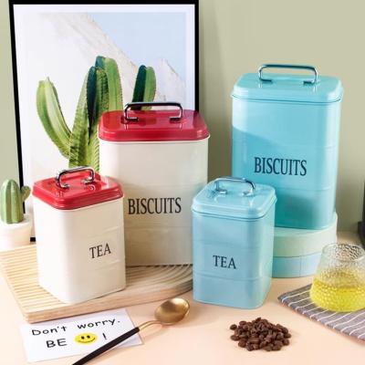China Wholesale Customized Square Coffee Tea Storage Metal Tin Box Food Packing Box Gift Box with Lid for sale
