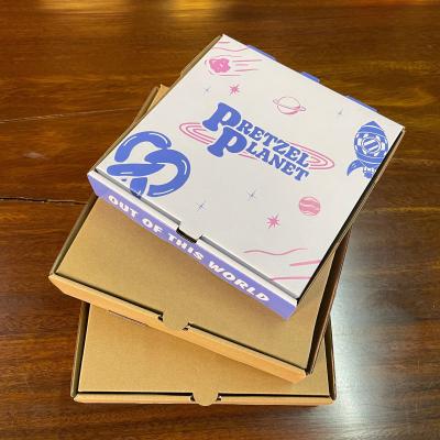 China Wholesale Custom Printed Size Color Kraft Paper Corrugated Food Pizza Packaging Box with Logo for sale