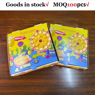 China Goods in Stock Wholeasale Cheap Corrugated Kraft 8-12 Inch Pizza Box Food Packaging Box Pizza Packing Box, MOQ 100PCS for sale