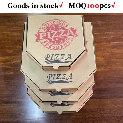 China Goods in Stock Wholeasale Hexagonal Corrugated Kraft 8-12 Inch Pizza Box, MOQ 100PCS for sale