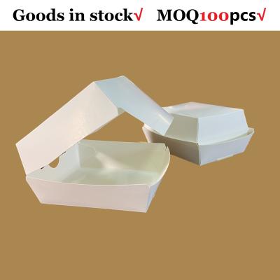 China Goods in Stock Wholesale Foldable Cheap Customized Logo Food Takeaway Hamburger Full Printing Packing Box Packaging Food for sale