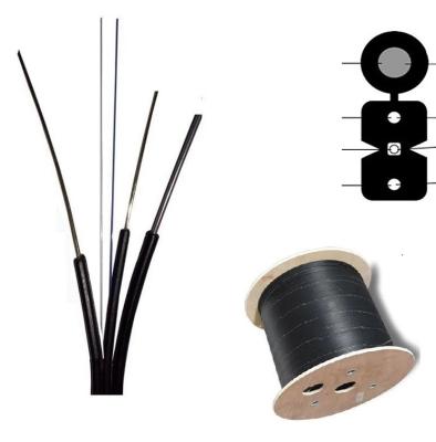 China GJYXFCH-1B6-SM 1000M 1 core 2mm*5mm FRP Steel wire Indoor Outdoor FTTH Optical Fiber Drop Cable with Messenger for sale