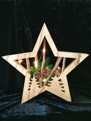 China holidays scene christmas wooden LED Star lights for sale