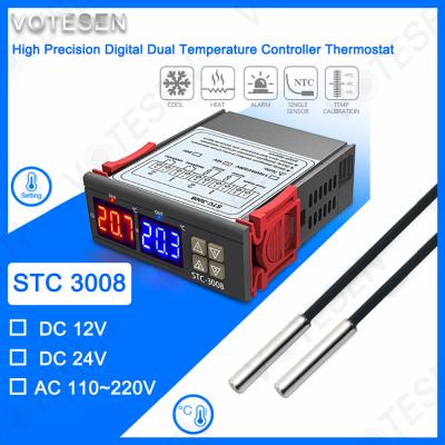 China 10A STC 3008 Temperature Controller Manual Dual Temperature Thermostat for sale