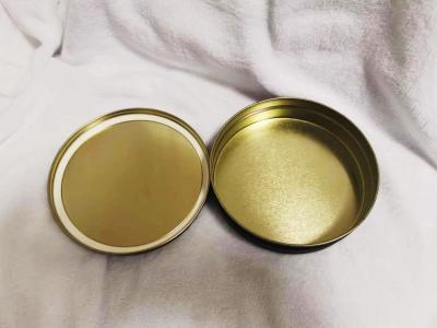 China Vacuum Empty Caviar Tin Can Food Grade Packaging 500ml with matte black inside gold for sale