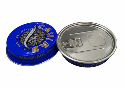 China recipiente de empacotamento do caviar da tração do anel de 3.5oz 7oz, caixa de alumínio da lata do caviar à venda