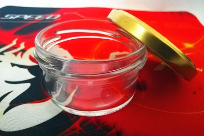 Chine Haut pot en verre transparent de caviar avec le couvercle en métal à vendre