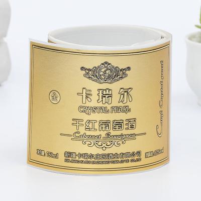 China Etiquetas autoadhesivas del logotipo del oro de Matt, impresión multi de la forma sus propias etiquetas de la botella de vino en venta