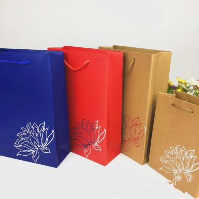 China Eco Friendly Kraft Paper Shopping Bags Logo Printed For Store / Supermarket for sale