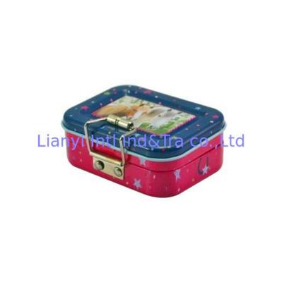 China Small Hinged Metal Tin Boxes With Three Layers For Storging Children Toy for sale