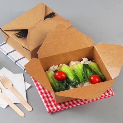 China Disposable Takeaway Craft Paper Lunch Food Box Paper Meal Box Standard for sale