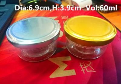 China High Transparent Glass Caviar Packaging Jar 1oz 50-60gram FDA Approved for sale