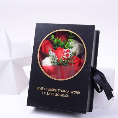 China Real Preserved Rose Rigid Paper Gift Box Round And Square Flower Box With Ribbon for sale