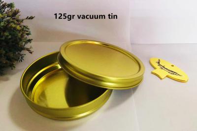 China 125g Round Vacuum Empty Caviar Tin Can With 0.28mm Tinplate Material for sale