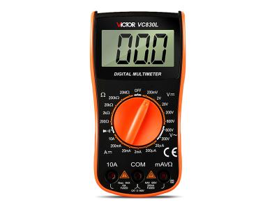 China VC830L Manual Range VICTOR Digital Multimeter 1999 Counts Large Lcd Display small size pocket multimeter for sale