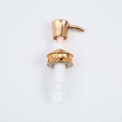 China Customized Gold Lotion Pump Cap White Dispenser 1.8CC ODM For Household Bottle for sale