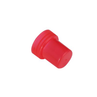 China Ribbed Red Plastic Screw Caps Custom Logo Non Spill 28/415 for sale