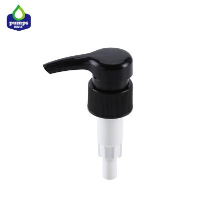 China 28mm Black Lotion Pump , Big Dosage 4cc Ribbed Plastic Liquid Soap Dispenser Pump for sale