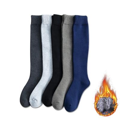 China High Calf Socks Size 38-44 Terry Socks Cotton Thicken Knee Leg Cover Warm Antibacterial Winter Compression Stockings Men Long for sale