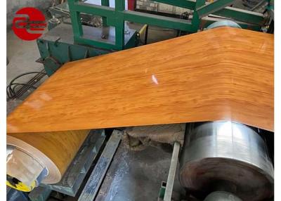 China Wood Grain Printed PPGI Steel Coil Colour Coated 1250mm Width for sale