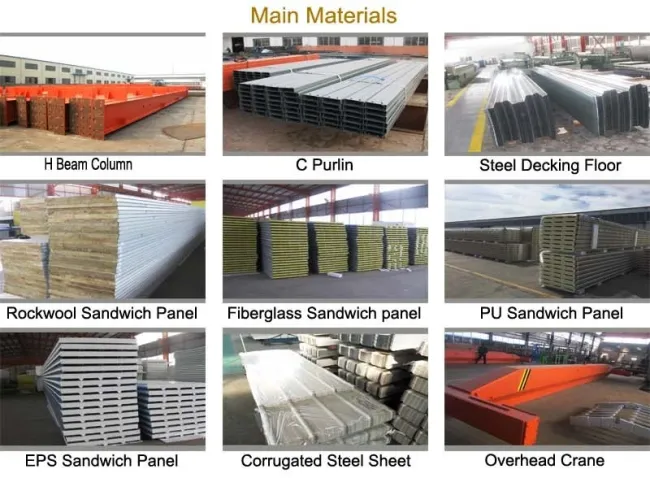 Prefab/Prefabricated Factory Manufactured Steel Building with Tecchnicians