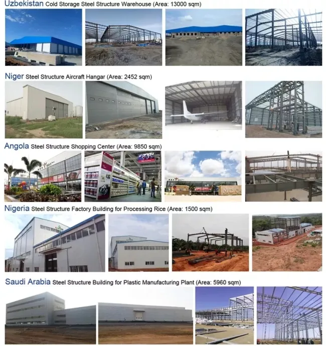 Low Cost Metal Buildings Workshop Hangar Steel Frame Prefabricated Steel Structure Warehouse